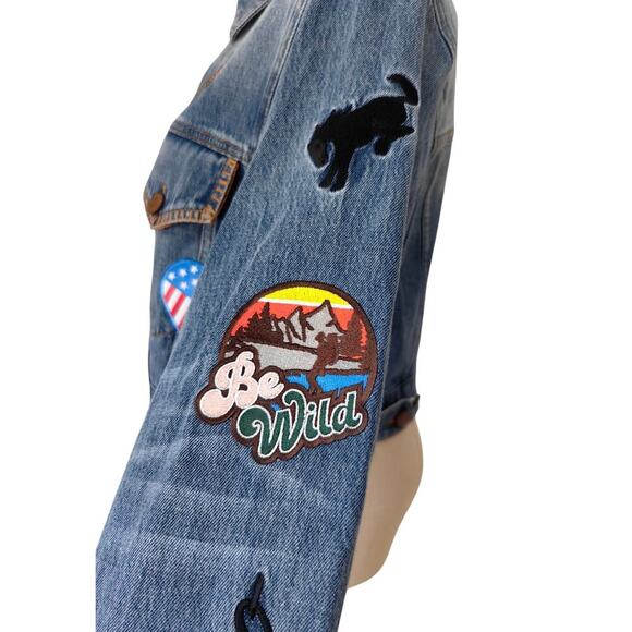 Alice + Olivia X BRONCO JEFF DENIM JACKET M - Picture 13 of 14